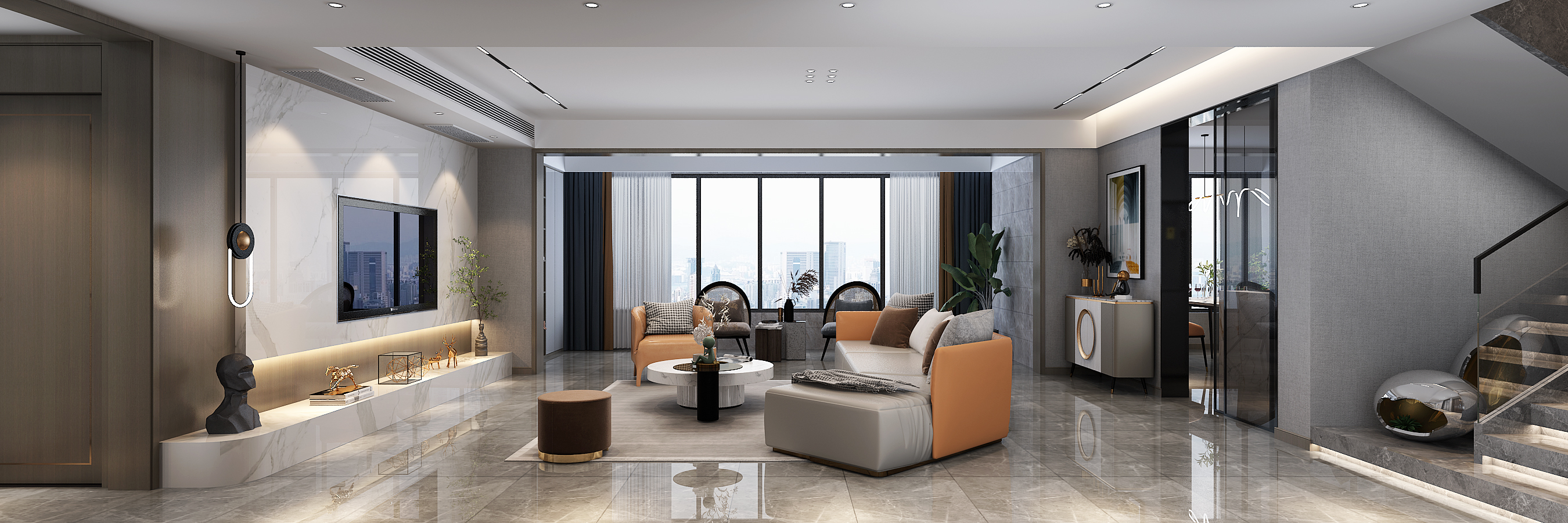 公园壹号顶楼复式-轻奢