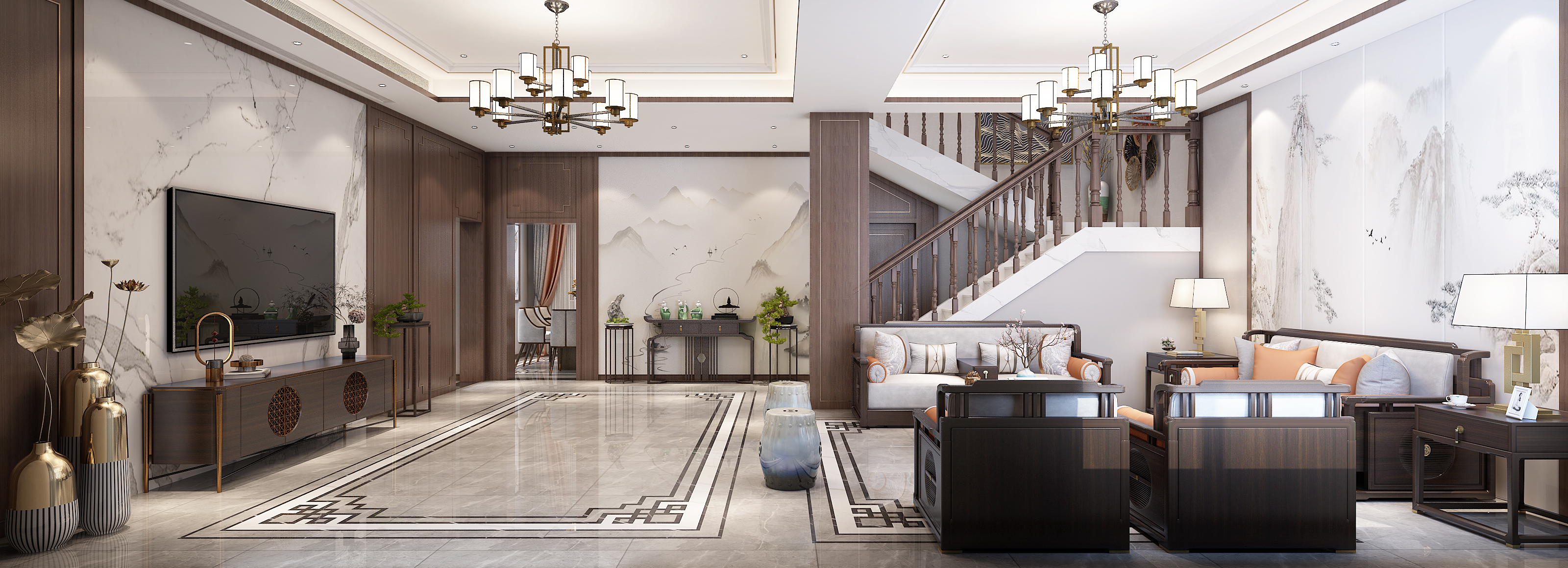 城固自建别墅-新中式