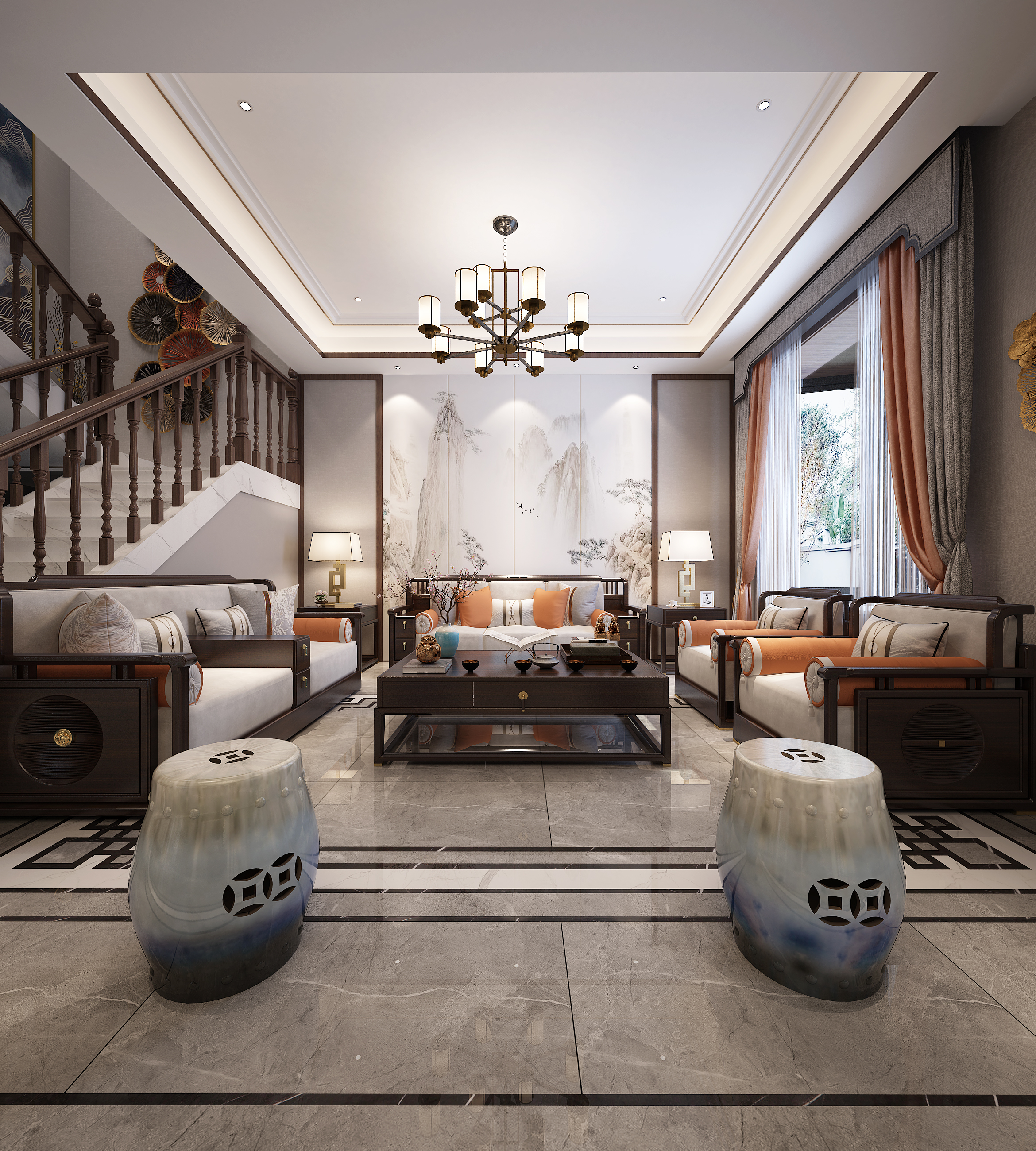 城固自建别墅-新中式