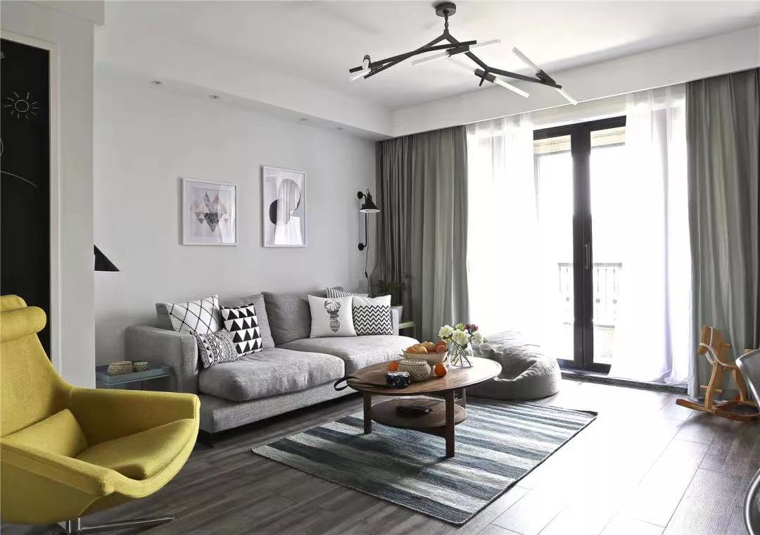 122m²北欧风两居室，明亮色彩点缀慵懒空间