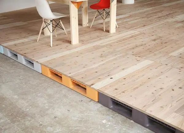 要是都像国外这样铺地板，水泥地上加塑料托盘，国内工人都得下岗